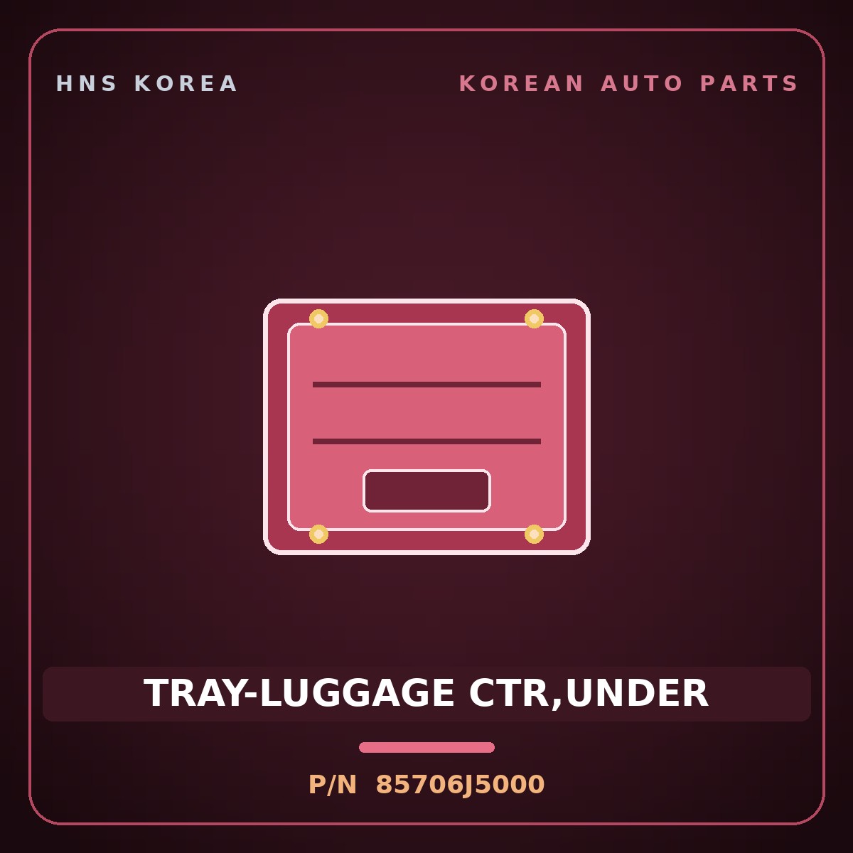 Genuine Mobis TRAY-LUGGAGE CTR,UNDER 85706J5000 for Stinger 2017 HNS Parts Korea