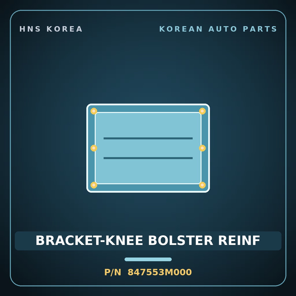 Genuine Mobis BRACKET-KNEE BOLSTER REINF 847553M000 for Genesis 2007 HNS Parts Korea
