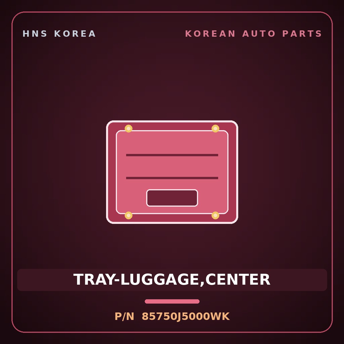 Genuine Mobis TRAY-LUGGAGE,CENTER 85750J5000WK for Stinger 2017 HNS Parts Korea