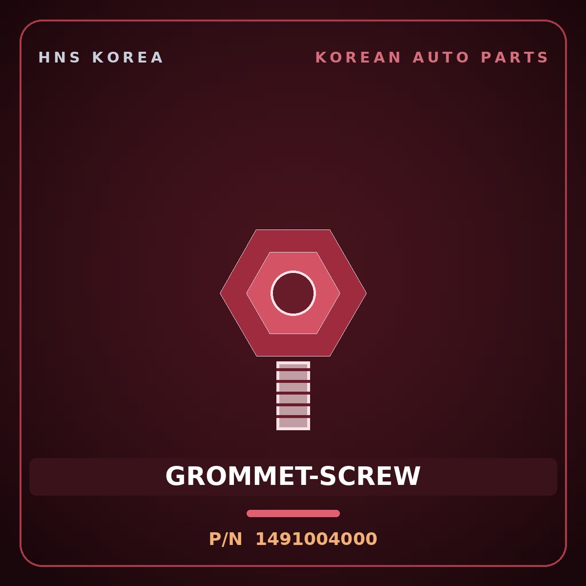 Genuine Mobis GROMMET-SCREW 1491004000 for Atos 1992 HNS Parts Korea