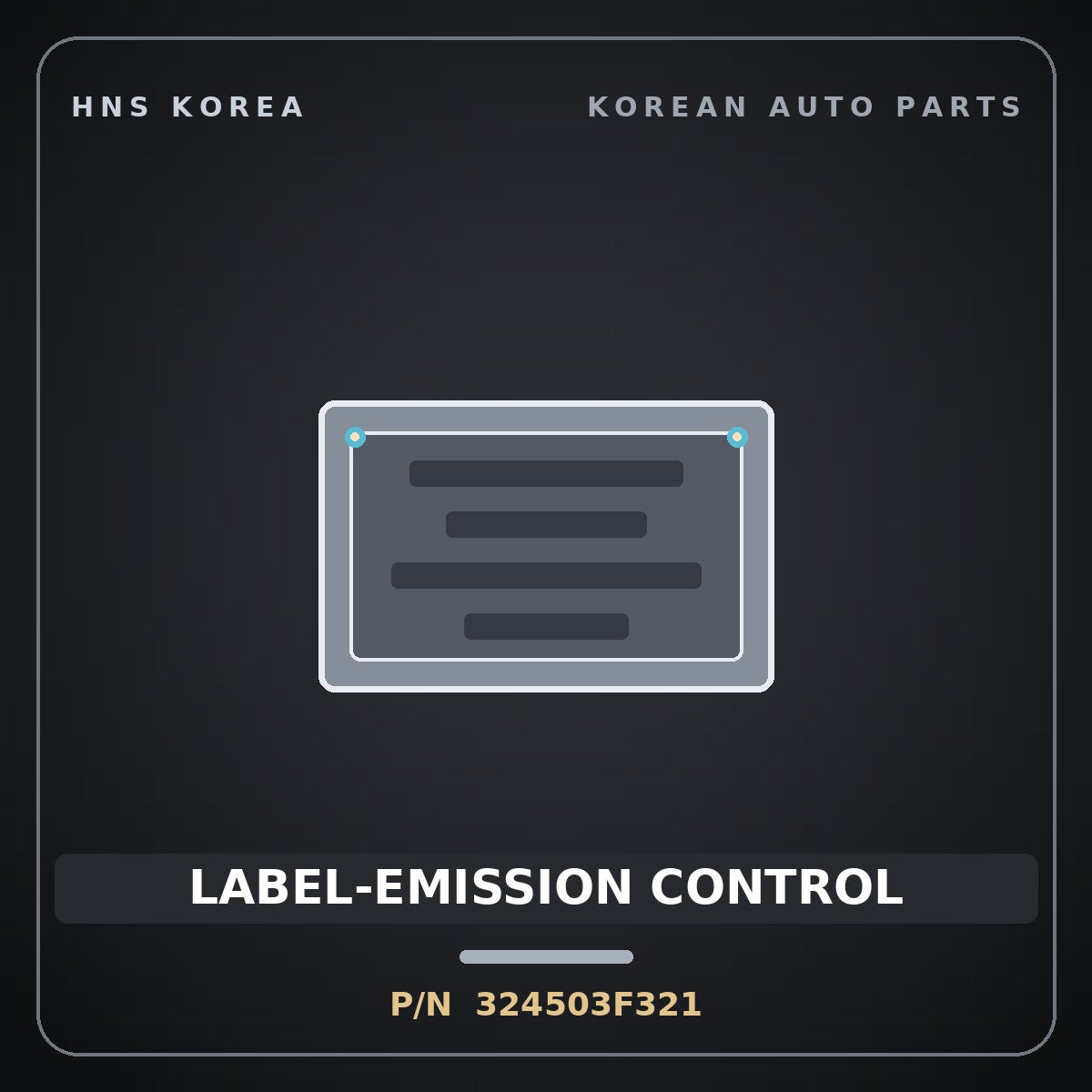 Genuine Mobis LABEL-EMISSION CONTROL 324503F321 for Equus 2013 HNS Parts Korea