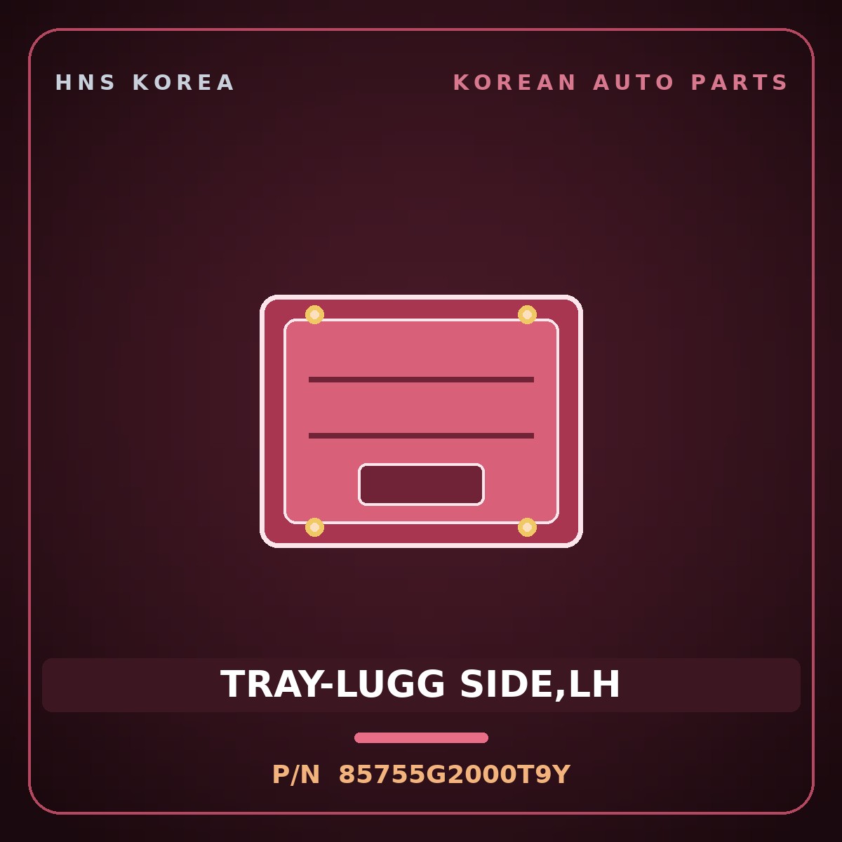 Genuine Mobis TRAY-LUGG SIDE,LH 85755G2000T9Y for IONIQ 2016 HNS Parts Korea