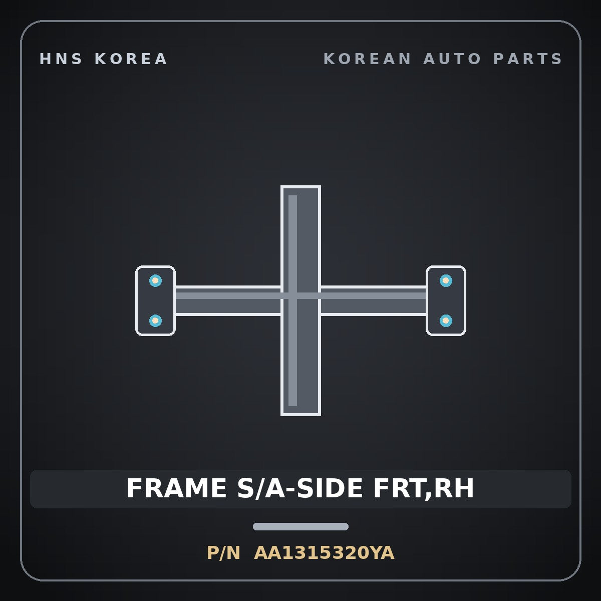 Genuine Mobis FRAME S/A-SIDE FRT,RH AA1315320YA for Towner 2000 HNS Parts Korea