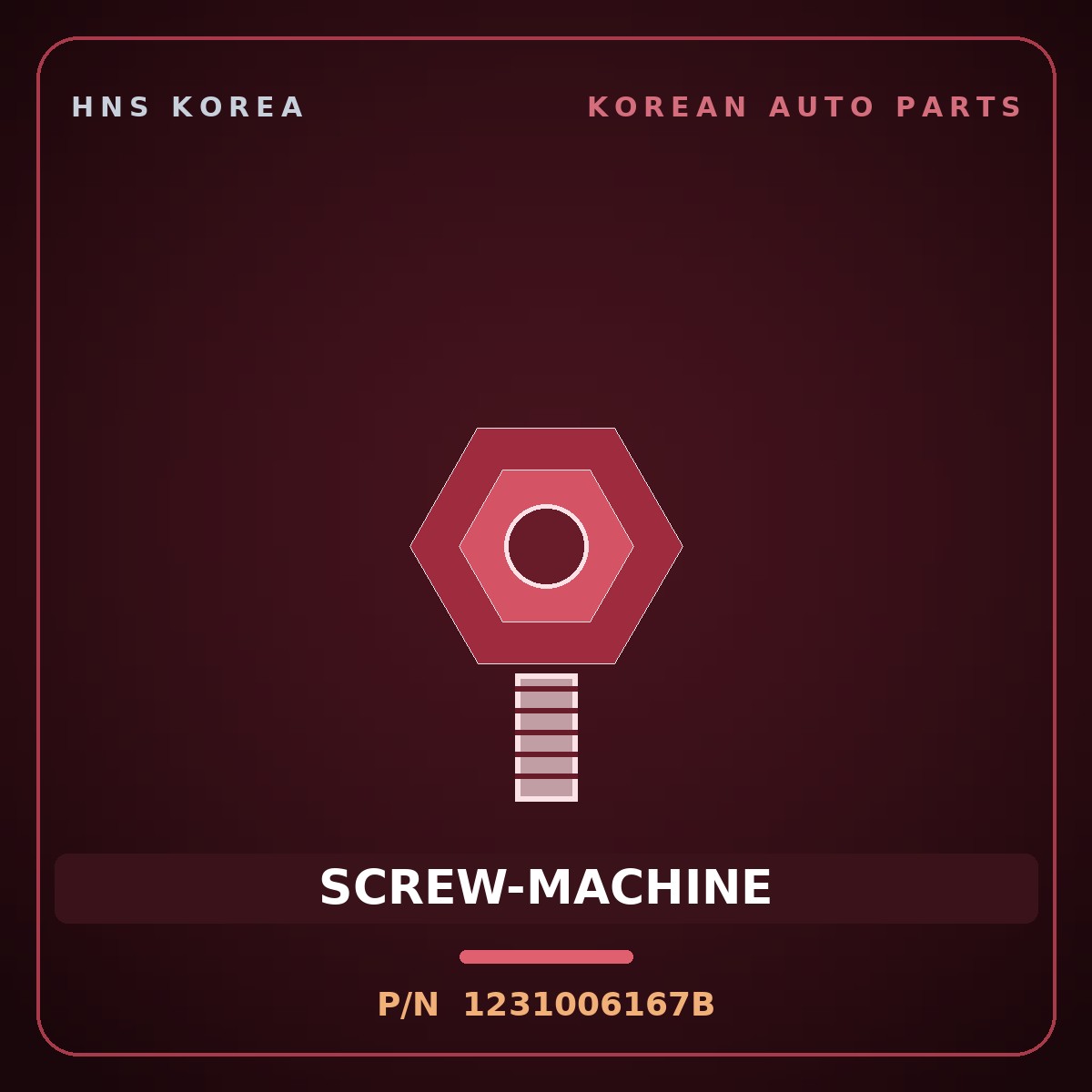 Genuine Mobis SCREW-MACHINE 1231006167B for Elantra 2000 HNS Parts Korea