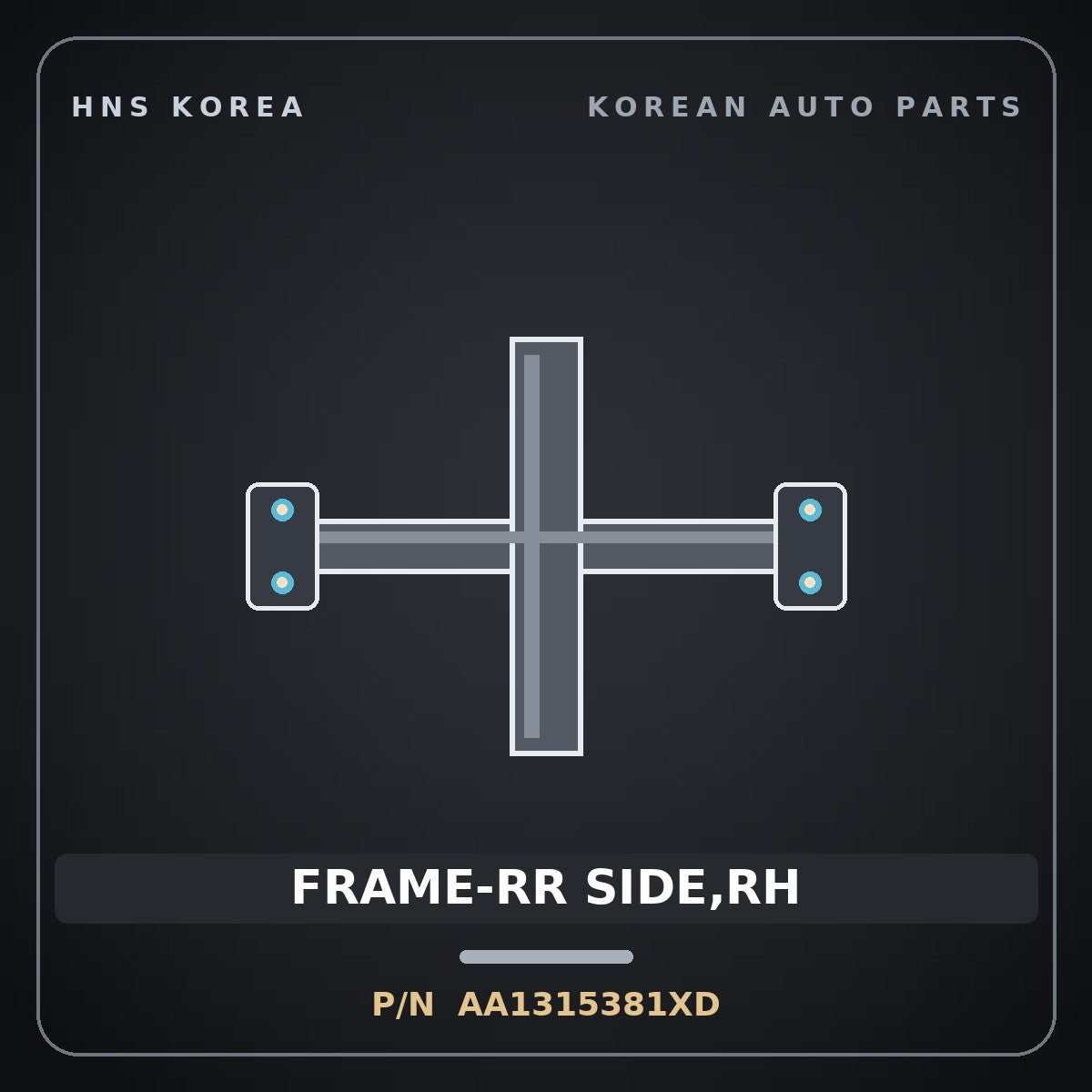Genuine Mobis FRAME-RR SIDE,RH AA1315381XD for Towner 2000 HNS Parts Korea