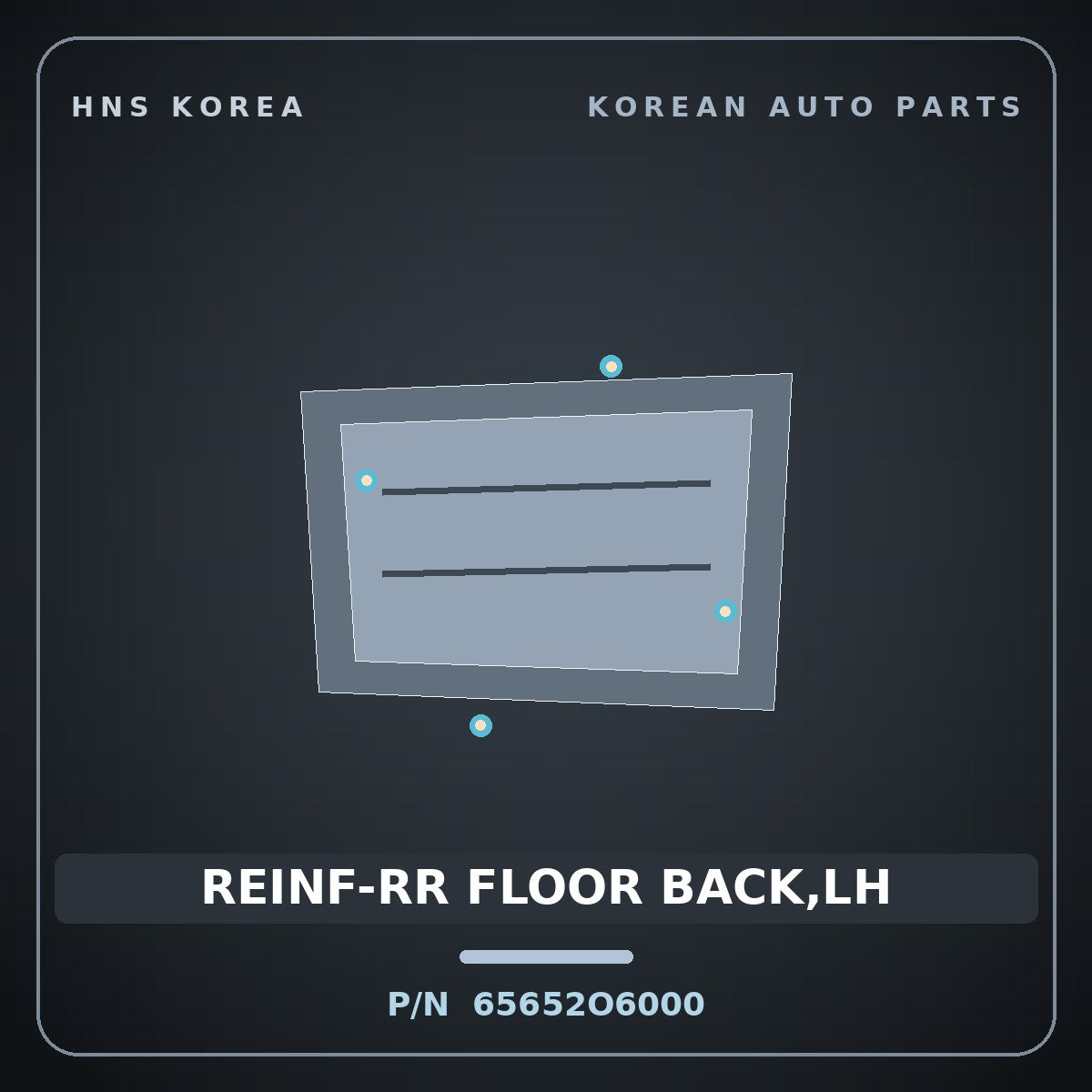 Genuine Mobis REINF-RR FLOOR BACK,LH 65652O6000 for Casper 2022 HNS Parts Korea