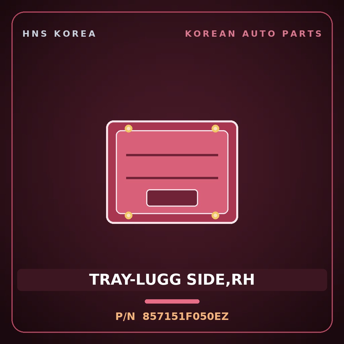 Genuine Mobis TRAY-LUGG SIDE,RH 857151F050EZ for Sportage 2006 HNS Parts Korea