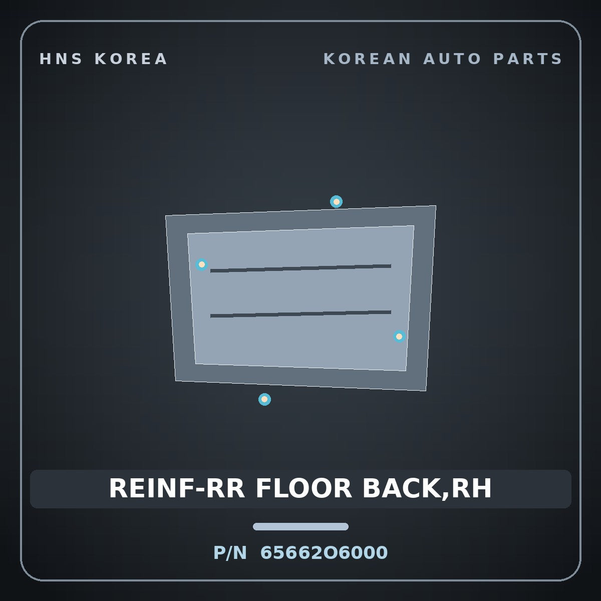 Genuine Mobis REINF-RR FLOOR BACK,RH 65662O6000 for Casper 2022 HNS Parts Korea