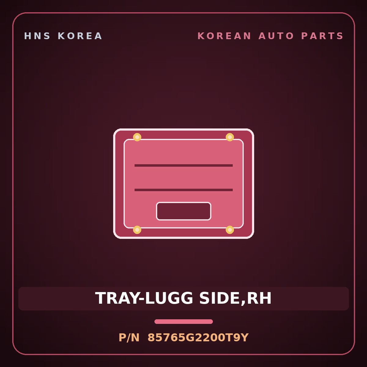 Genuine Mobis TRAY-LUGG SIDE,RH 85765G2200T9Y for IONIQ 2016 HNS Parts Korea