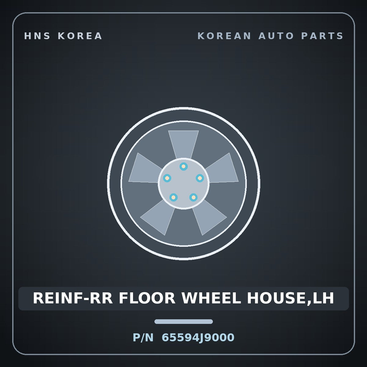 Genuine Mobis REINF-RR FLOOR WHEEL HOUSE,LH 65594J9000 for Kona 2018 HNS Parts Korea