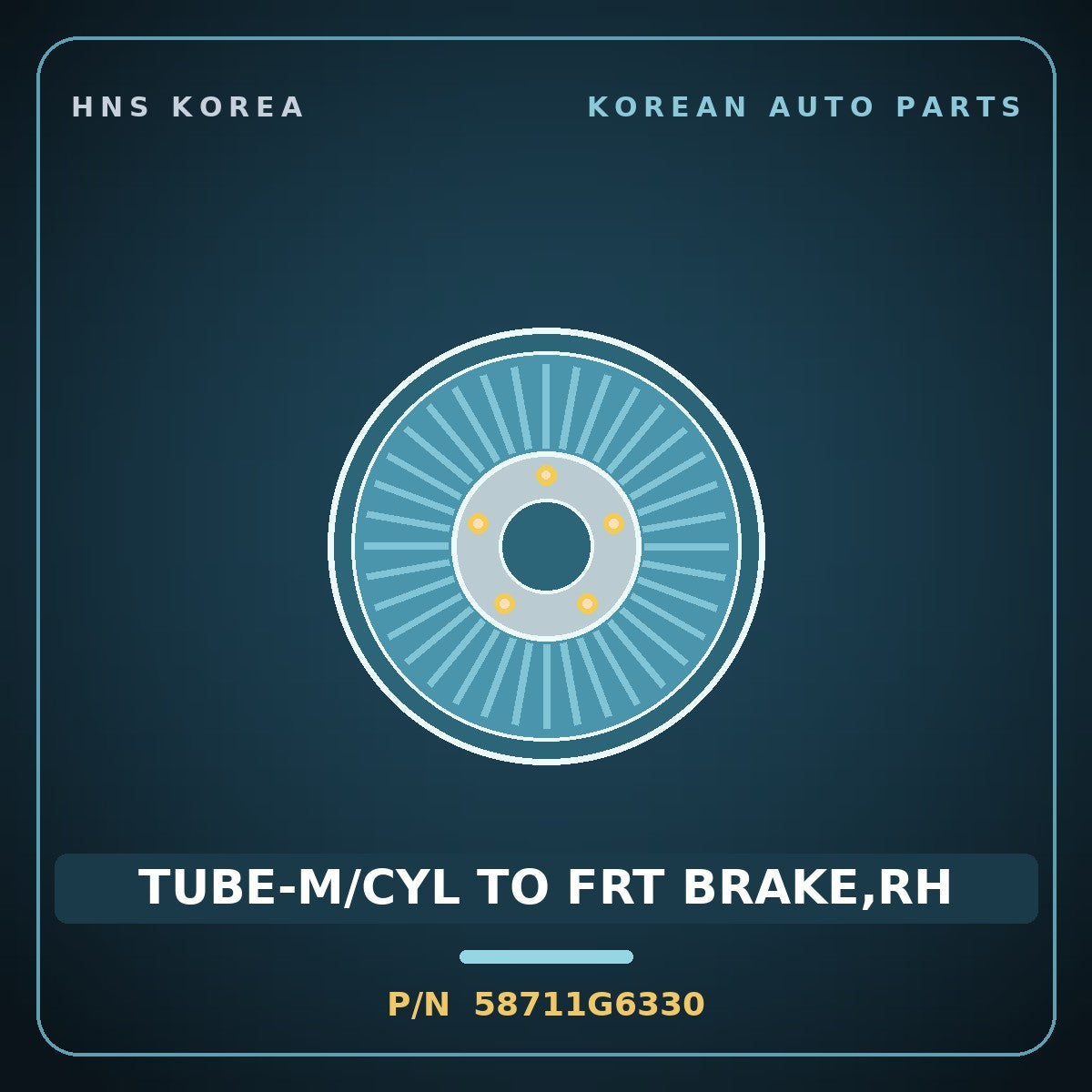 Genuine Mobis TUBE-M/CYL TO FRT BRAKE,RH 58711G6330 for Morning 2017 HNS Parts Korea