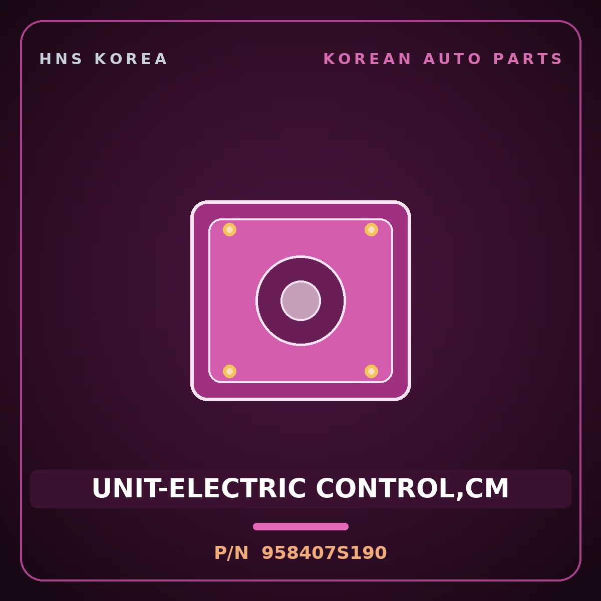 Genuine Mobis UNIT-ELECTRIC CONTROL,CM 958407S190 for Trago 2013 HNS Parts Korea
