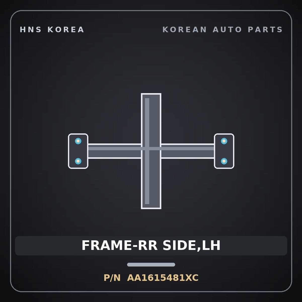 Genuine Mobis FRAME-RR SIDE,LH AA1615481XC for Towner 2000 HNS Parts Korea