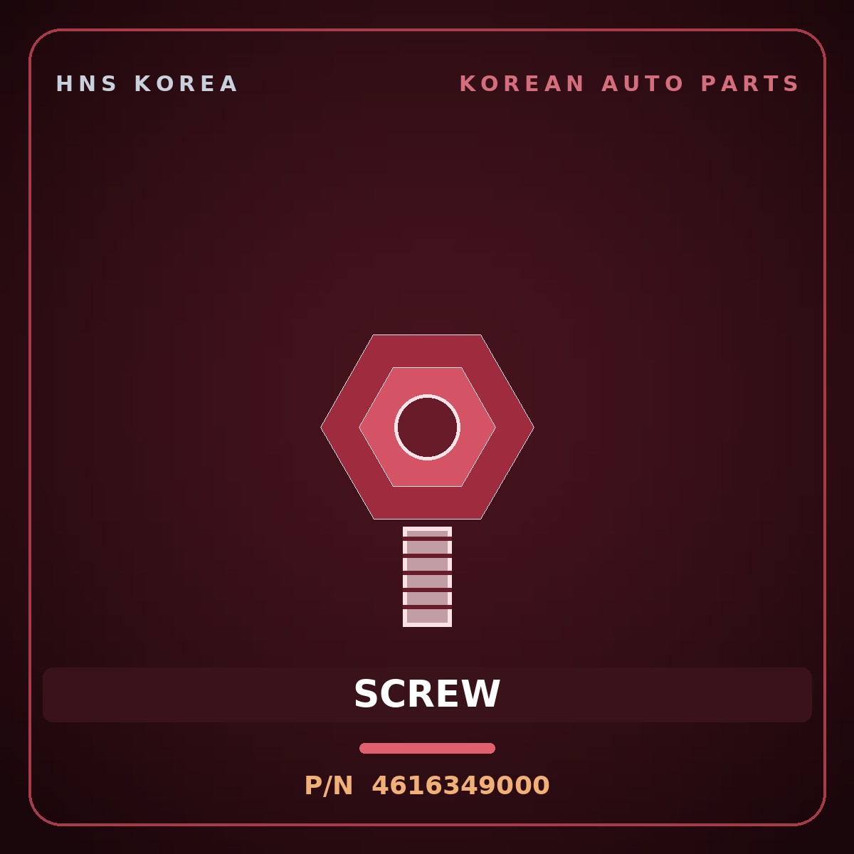Genuine Mobis SCREW 4616349000 for Equus 2008 HNS Parts Korea