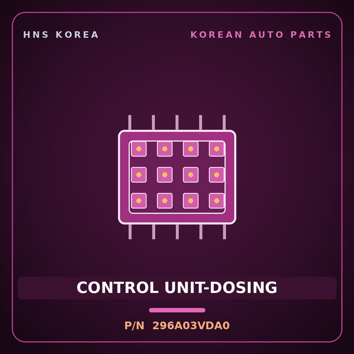 Genuine Mobis CONTROL UNIT-DOSING 296A03VDA0 for Genesis GV80 2020 HNS Parts Korea