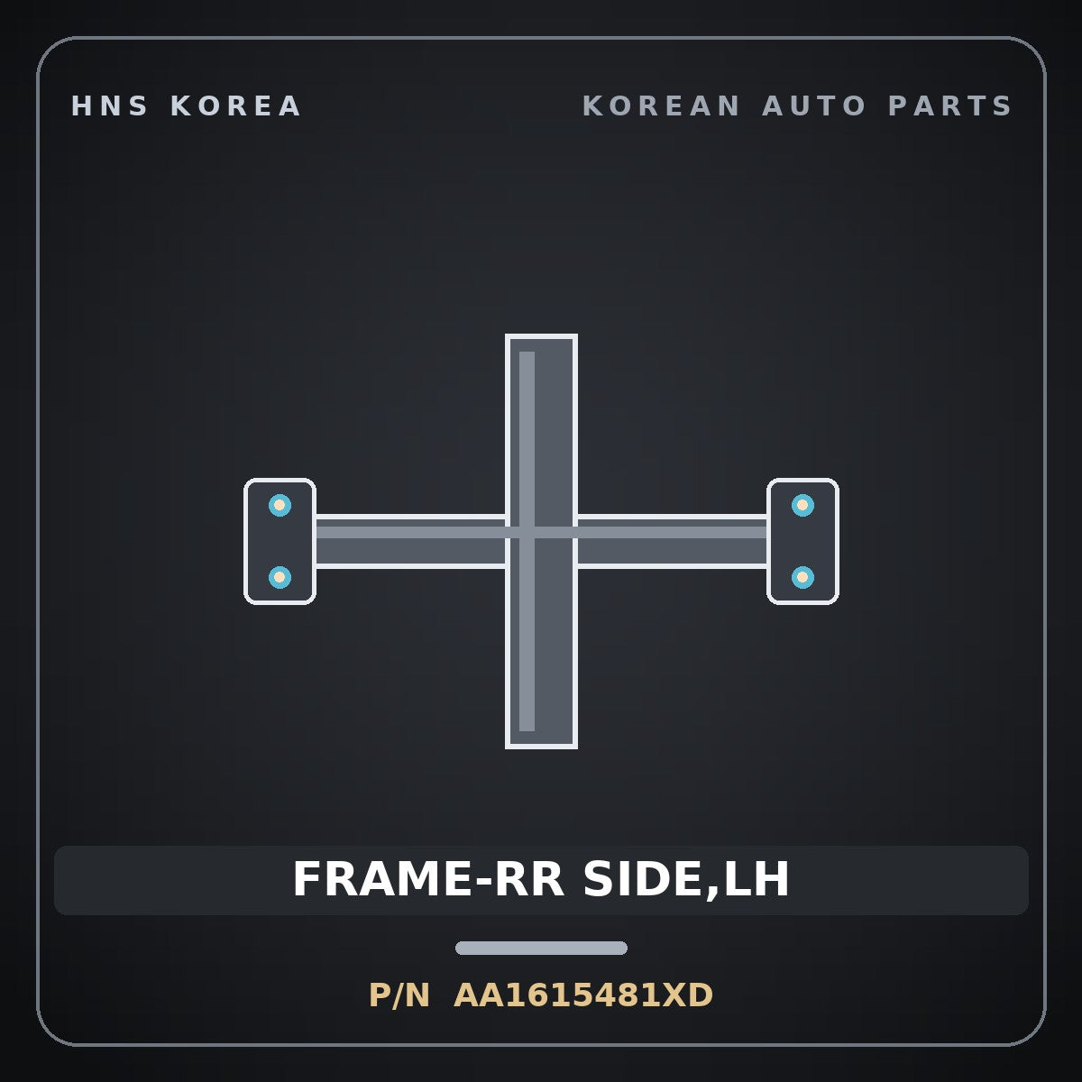 Genuine Mobis FRAME-RR SIDE,LH AA1615481XD for Towner 2000 HNS Parts Korea