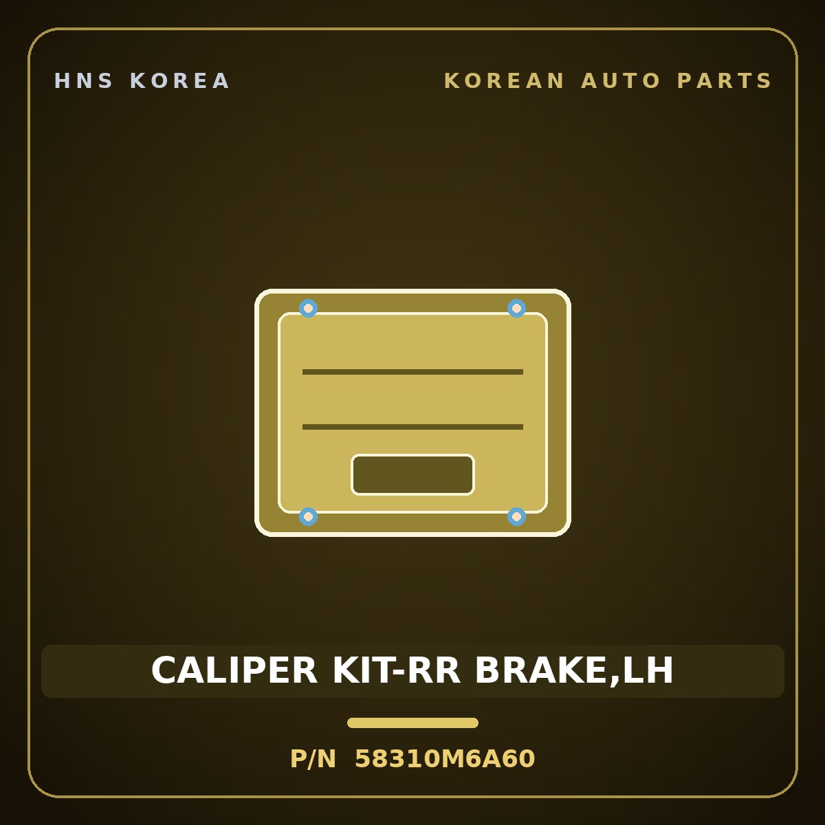 Genuine Mobis CALIPER KIT-RR BRAKE,LH 58310M6A60 for K3 2021 HNS Parts Korea