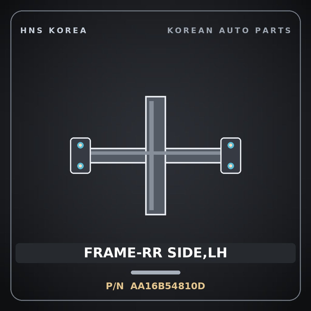 Genuine Mobis FRAME-RR SIDE,LH AA16B54810D for Towner 2000 HNS Parts Korea