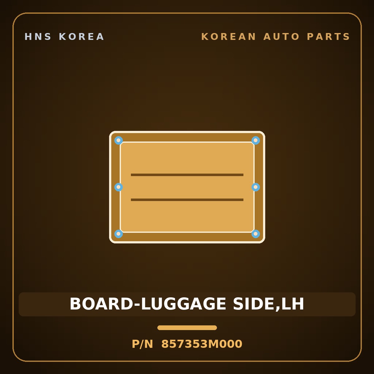 Genuine Mobis BOARD-LUGGAGE SIDE,LH 857353M000 for Genesis 2007 HNS Parts Korea