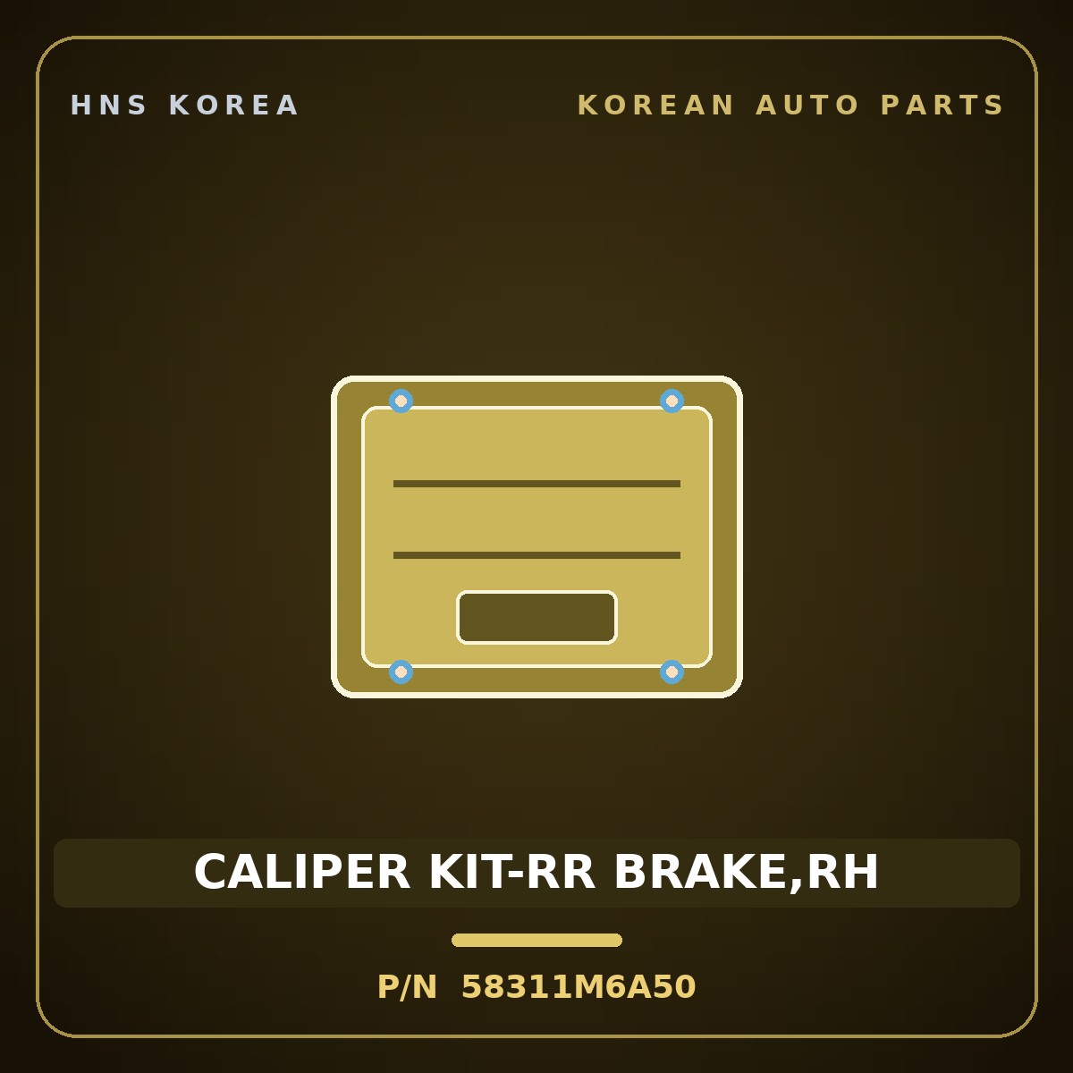 Genuine Mobis CALIPER KIT-RR BRAKE,RH 58311M6A50 for K3 2021 HNS Parts Korea
