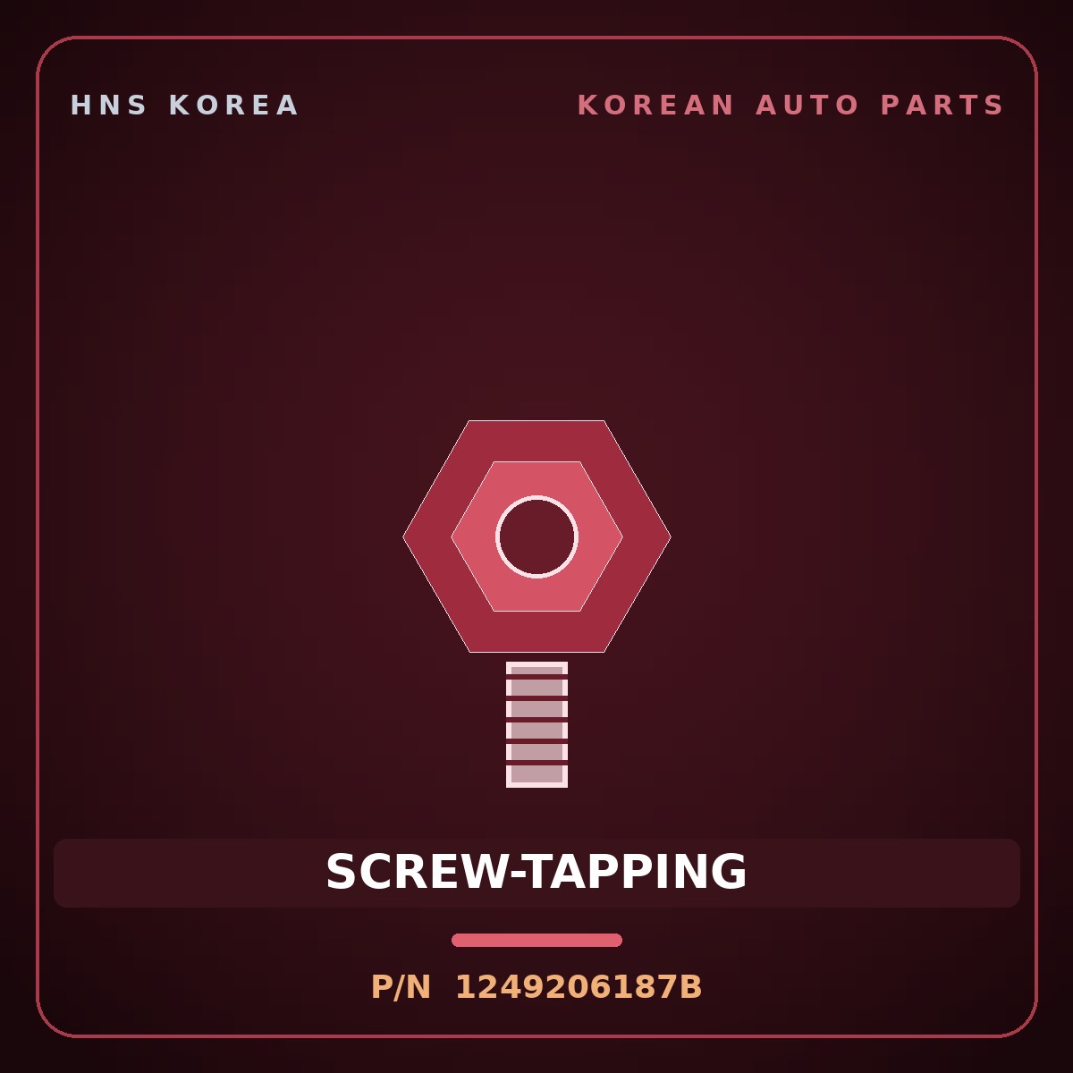 Genuine Mobis SCREW-TAPPING 1249206187B for Equus 2000 HNS Parts Korea