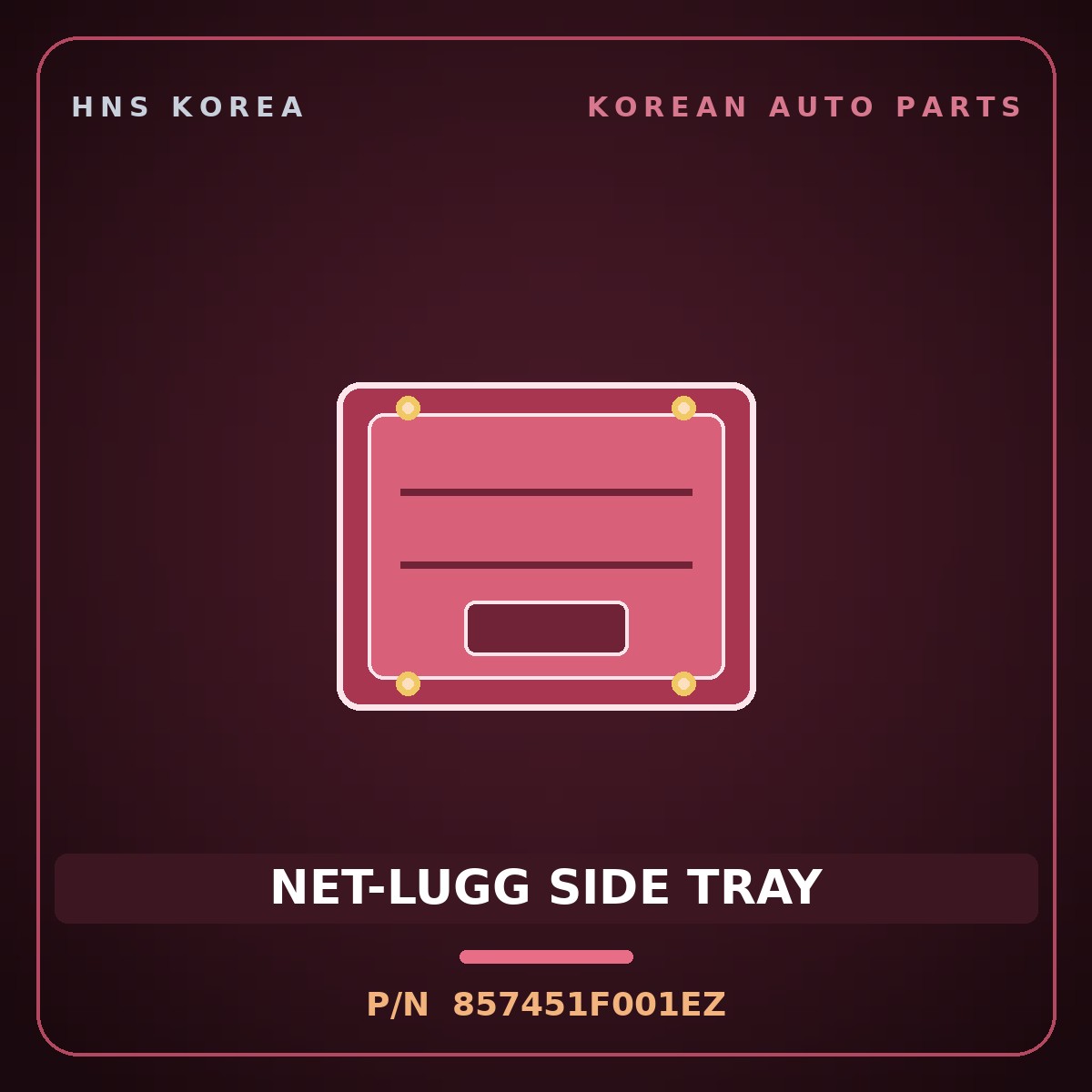 Genuine Mobis NET-LUGG SIDE TRAY 857451F001EZ for Sportage 2006 HNS Parts Korea