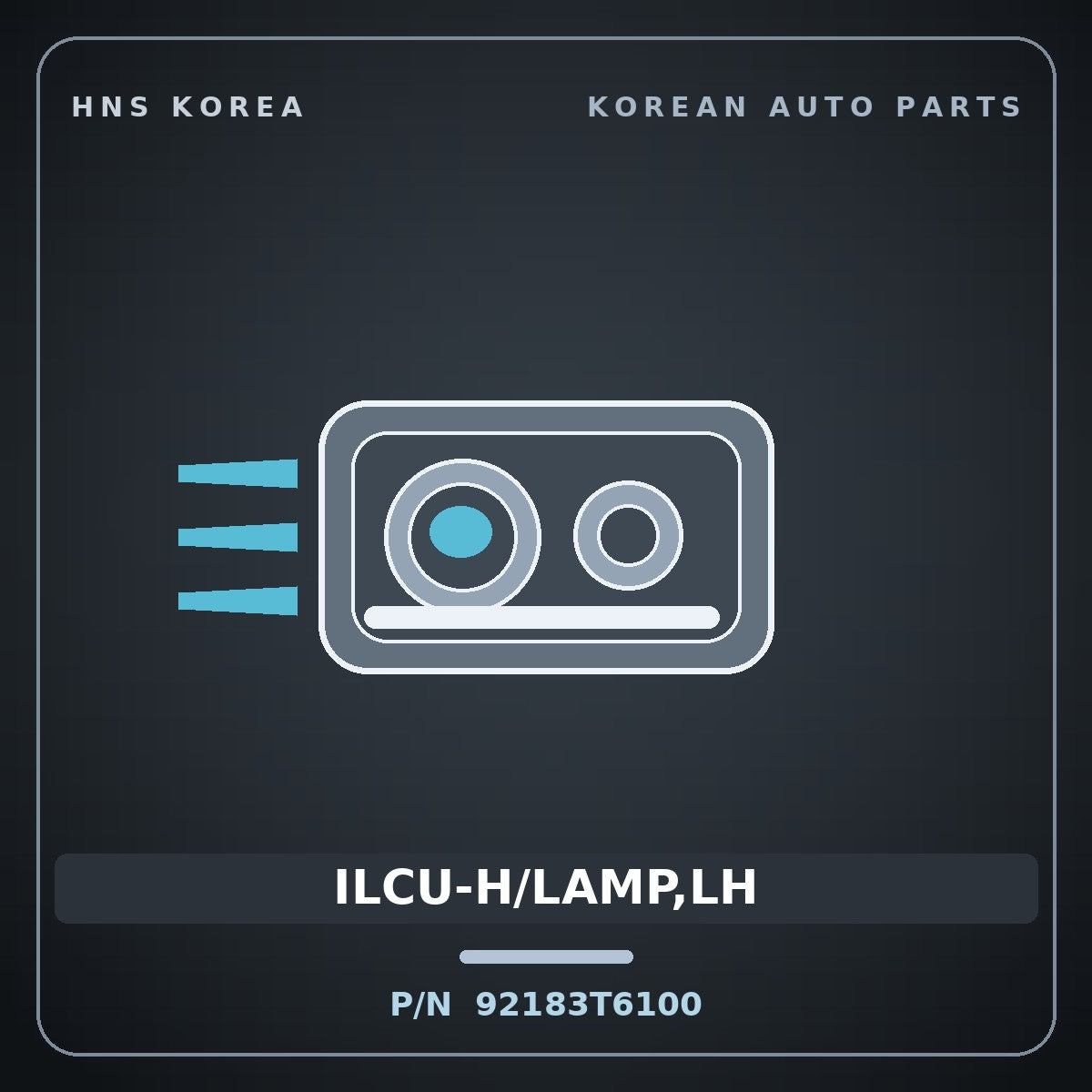 Genuine Mobis ILCU-H/LAMP,LH 92183T6100 for Genesis GV80 2020 HNS Parts Korea