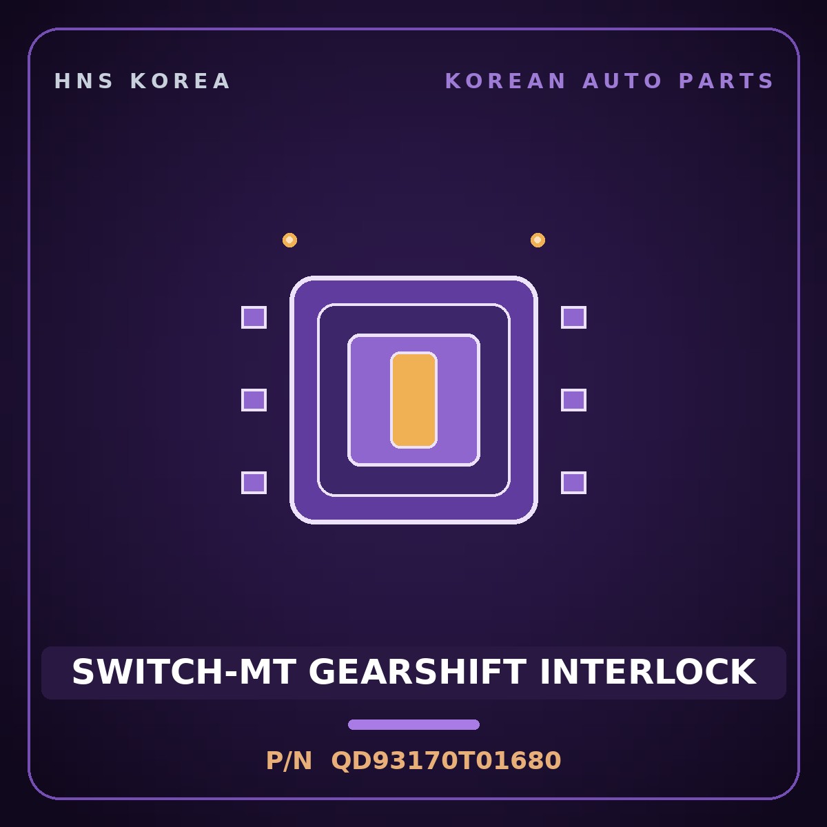 Genuine Mobis SWITCH-MT GEARSHIFT INTERLOCK QD93170T01680 for Aero City 2004 HNS Parts Korea
