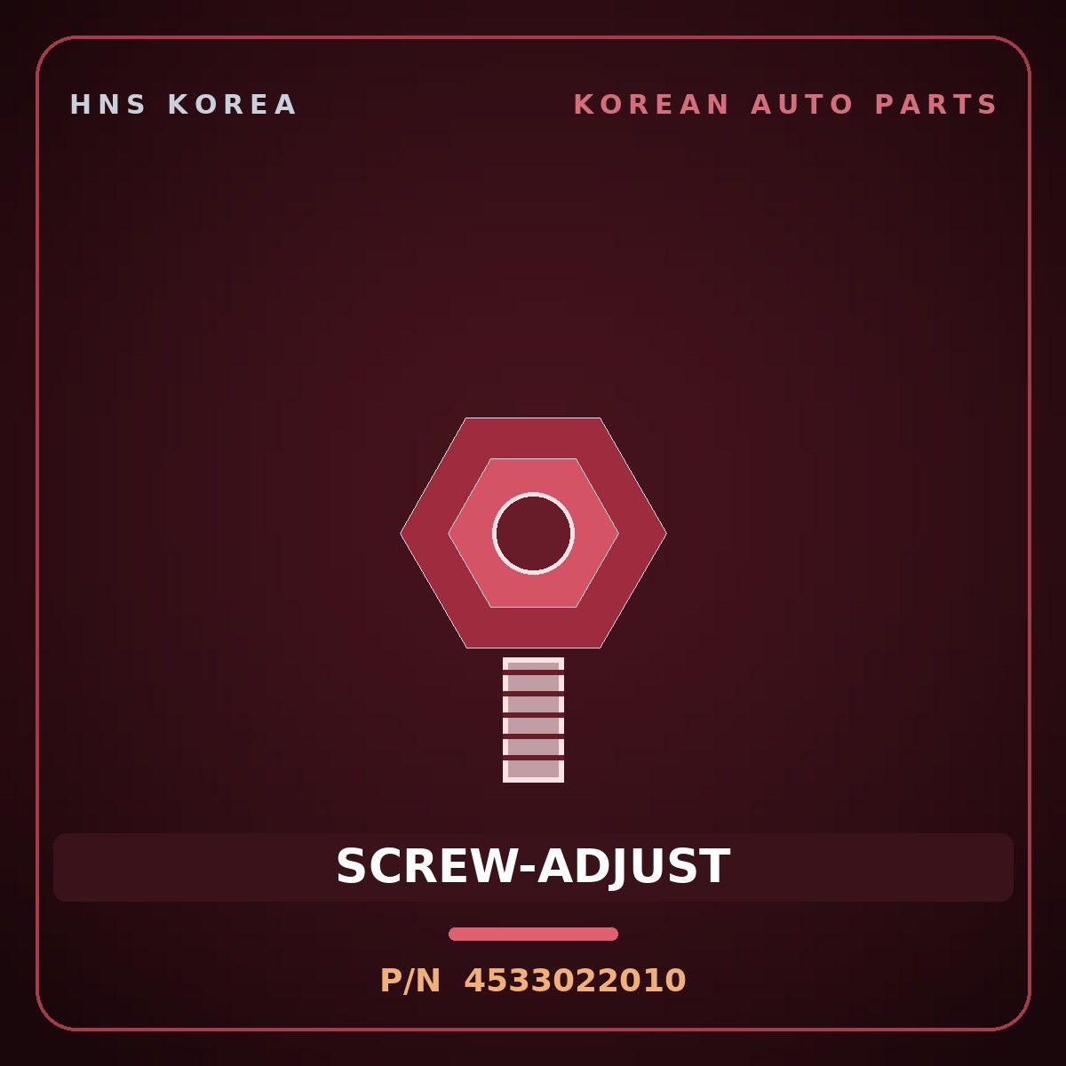 Genuine Mobis SCREW-ADJUST 4533022010 for Elantra 1996 HNS Parts Korea