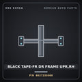 Genuine Mobis BLACK TAPE-FR DR FRAME UPR,RH 863723S000 for Sonata 2010 HNS Parts Korea