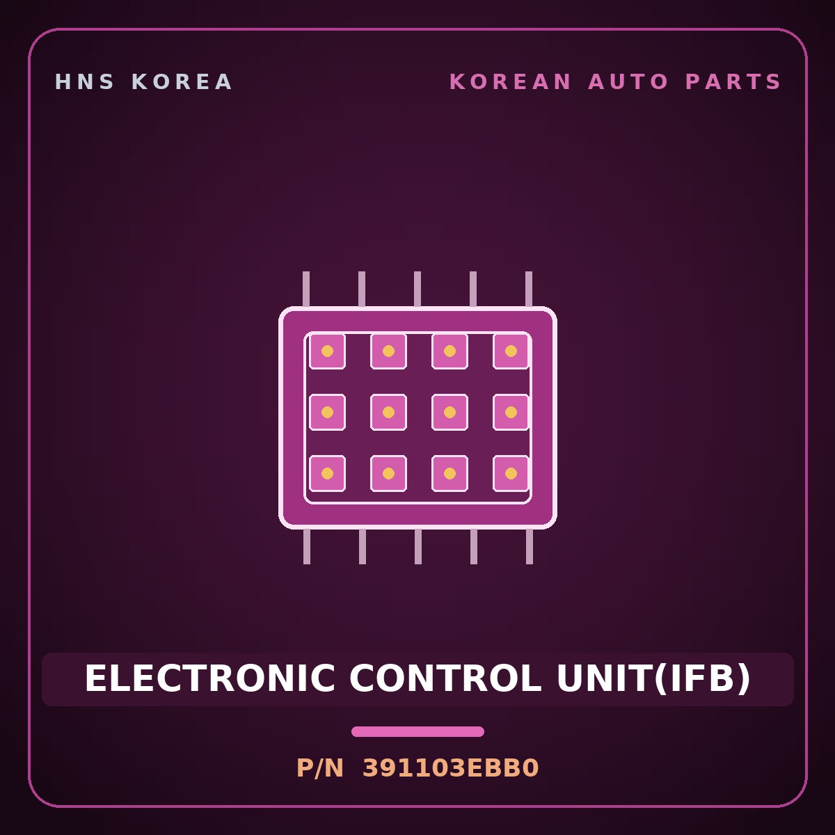 Genuine Mobis ELECTRONIC CONTROL UNIT(IFB) 391103EBB0 for Sorento 2009 HNS Parts Korea