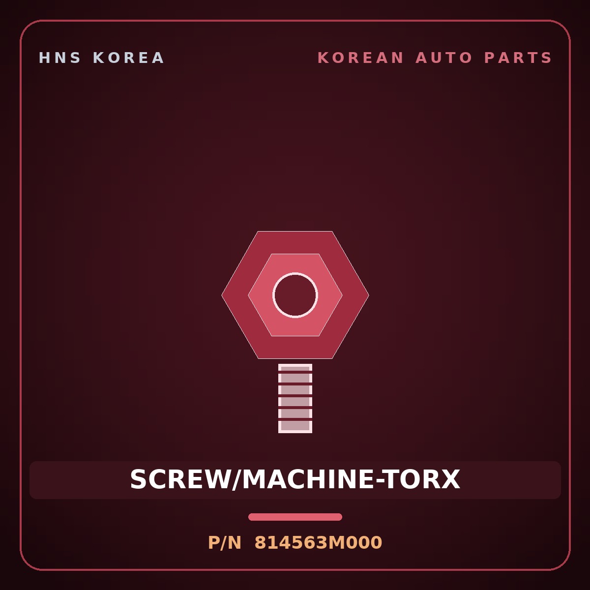 Genuine Mobis SCREW/MACHINE-TORX 814563M000 for Equus 2008 HNS Parts Korea