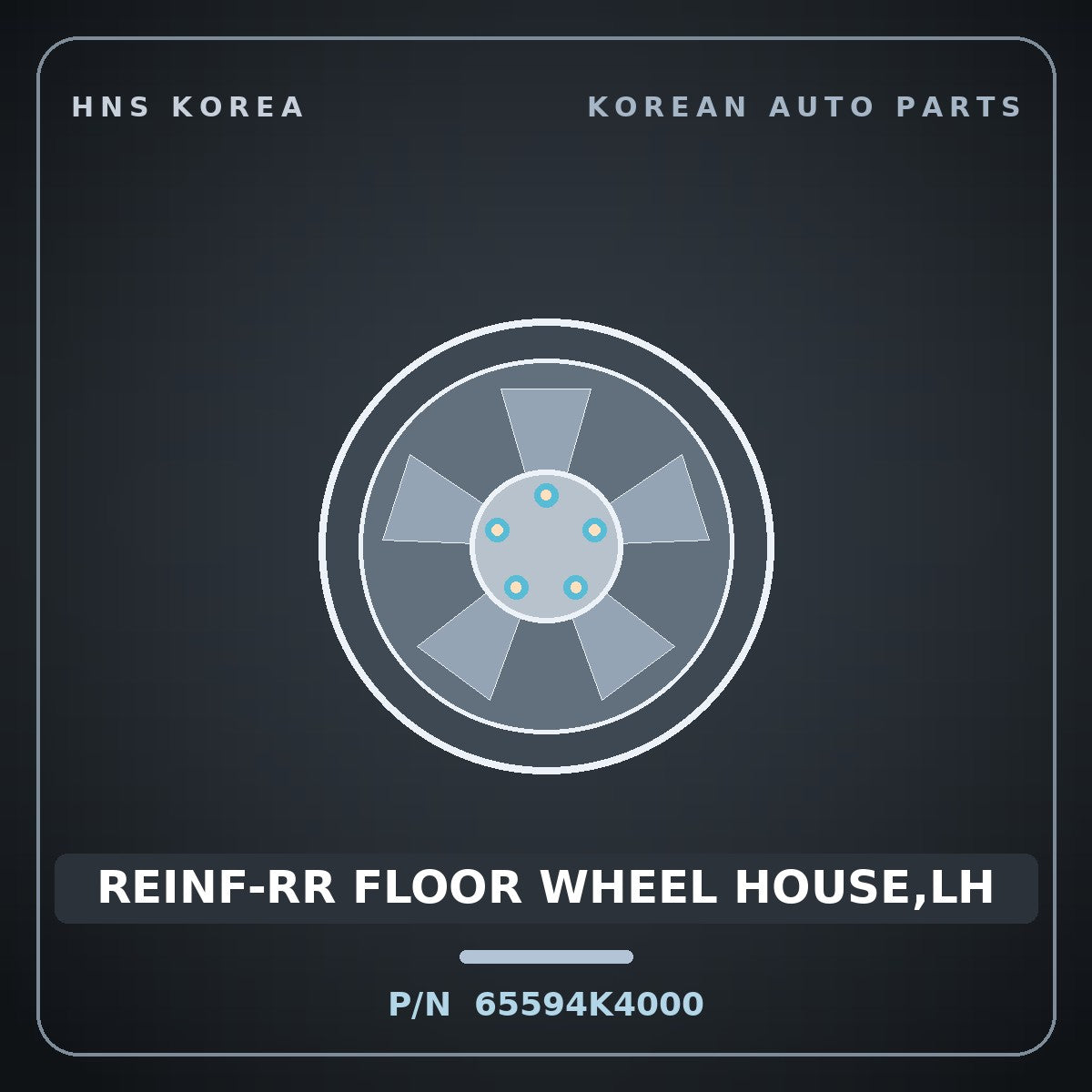 Genuine Mobis REINF-RR FLOOR WHEEL HOUSE,LH 65594K4000 for Kona 2019 HNS Parts Korea