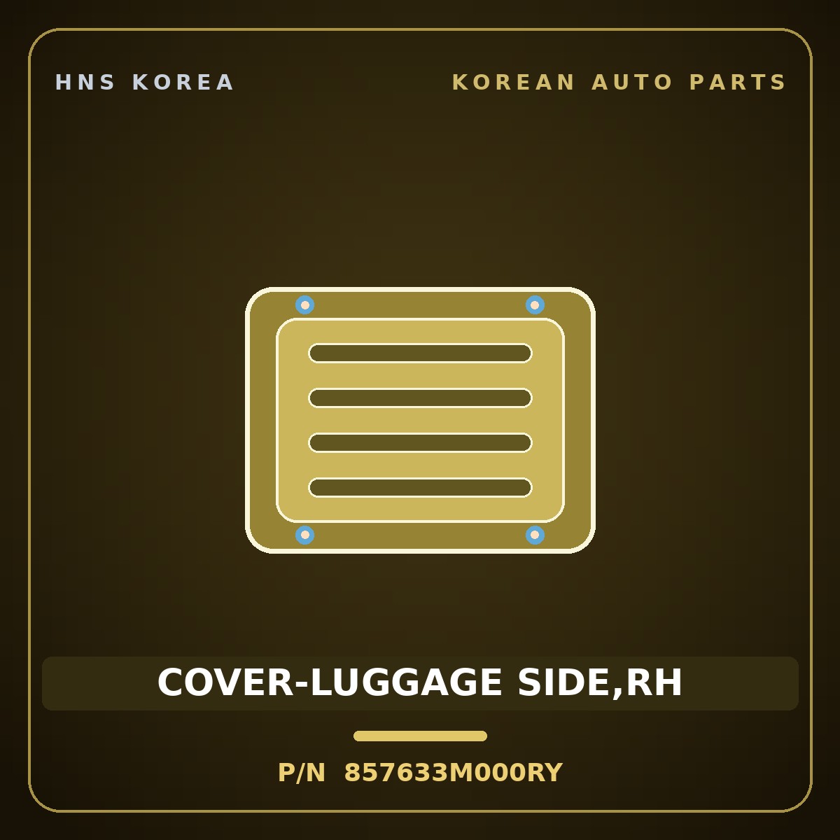 Genuine Mobis COVER-LUGGAGE SIDE,RH 857633M000RY for Genesis 2007 HNS Parts Korea