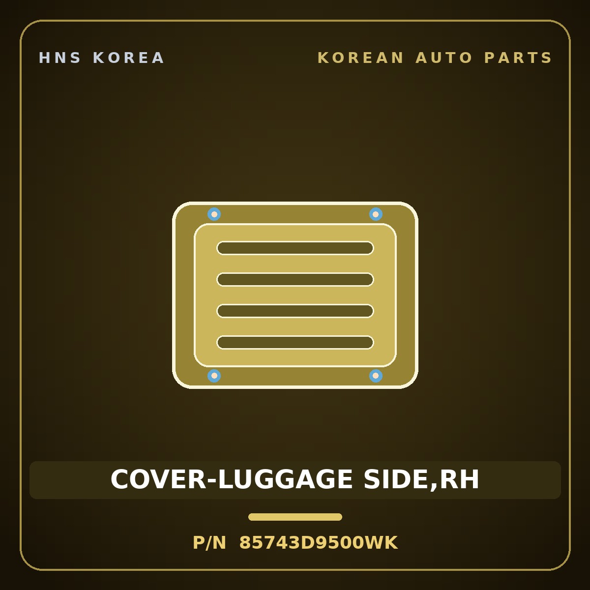 Genuine Mobis COVER-LUGGAGE SIDE,RH 85743D9500WK for Sportage 2016 HNS Parts Korea