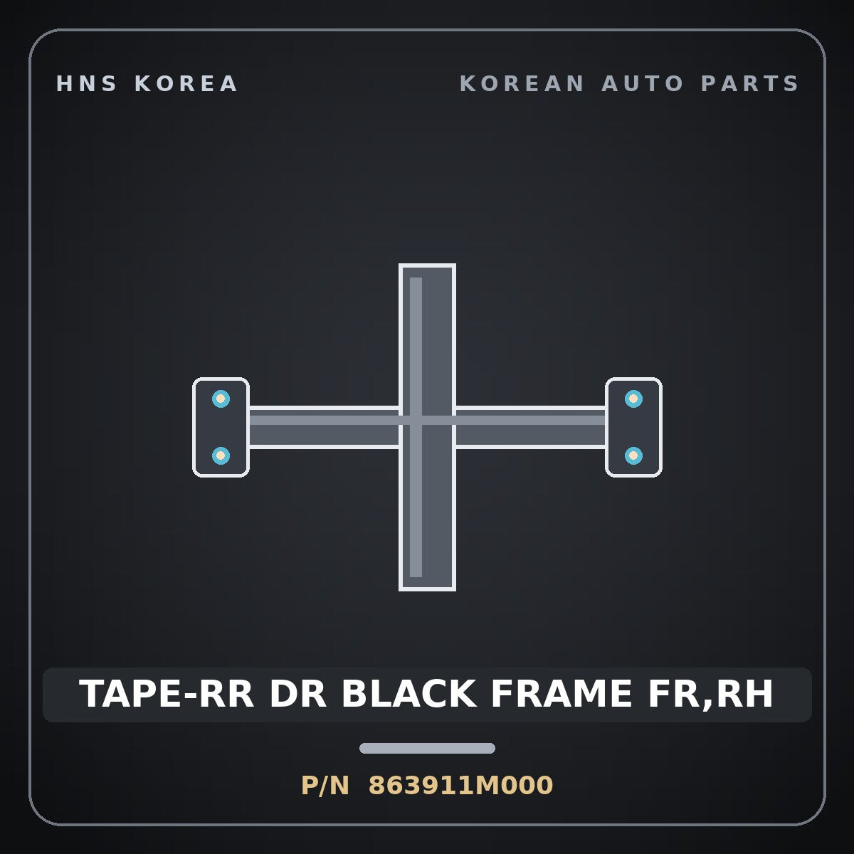 Genuine Mobis TAPE-RR DR BLACK FRAME FR,RH 863911M000 for Forte 2008 HNS Parts Korea