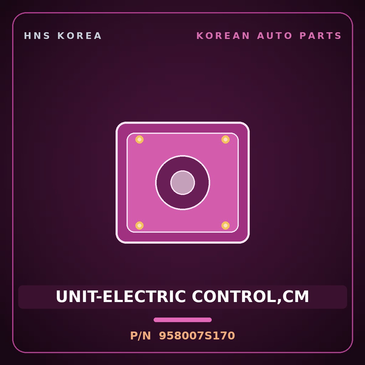 Genuine Mobis UNIT-ELECTRIC CONTROL,CM 958007S170 for Trago 2013 HNS Parts Korea