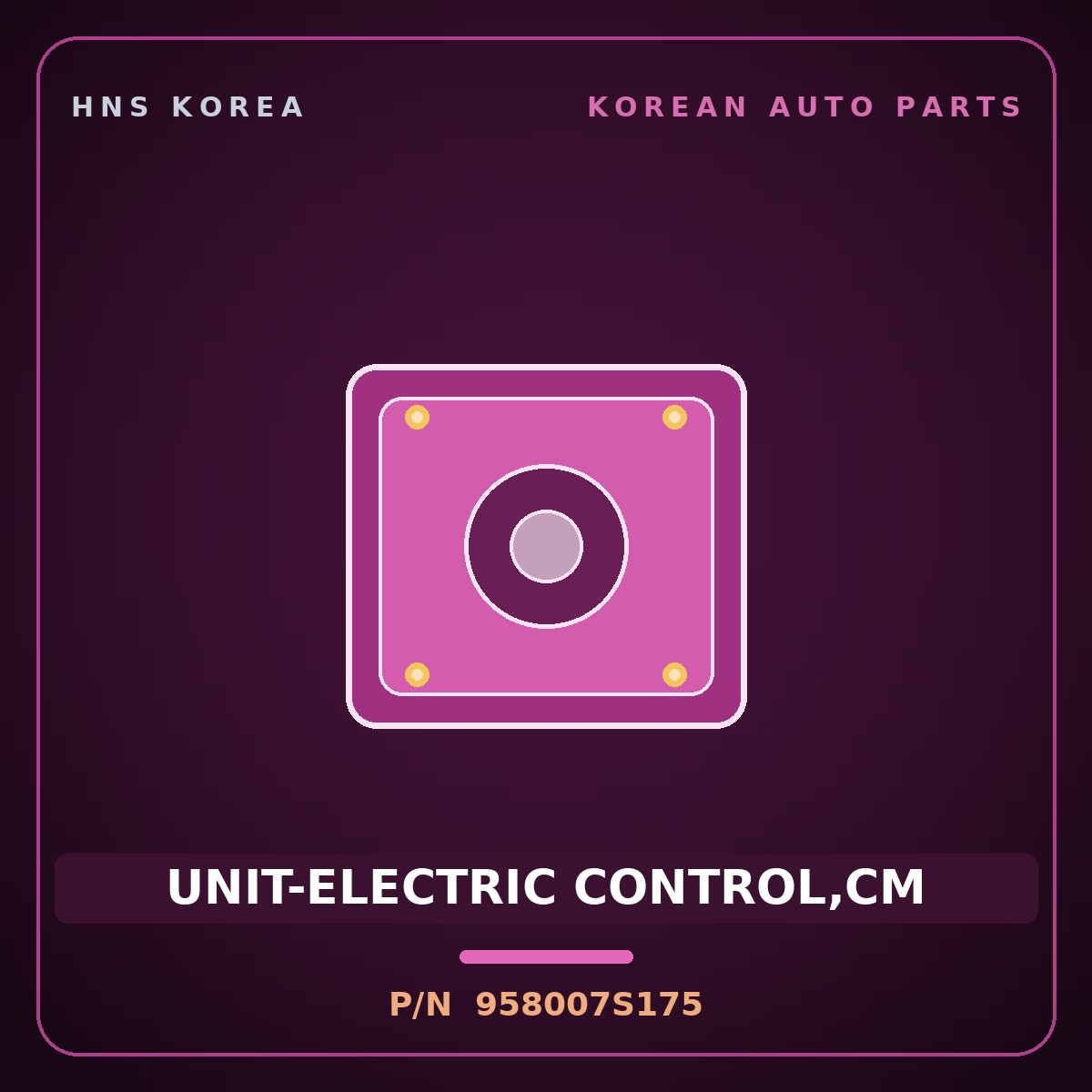 Genuine Mobis UNIT-ELECTRIC CONTROL,CM 958007S175 for Trago 2013 HNS Parts Korea