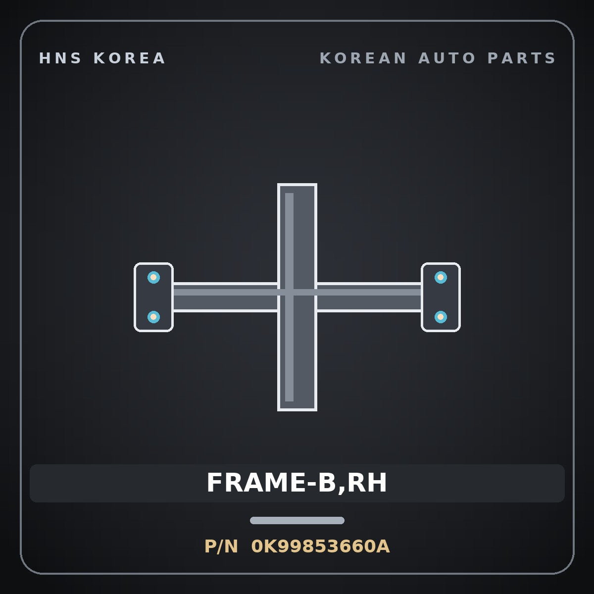 Genuine Mobis FRAME-B,RH 0K99853660A for Potentia 1997 HNS Parts Korea