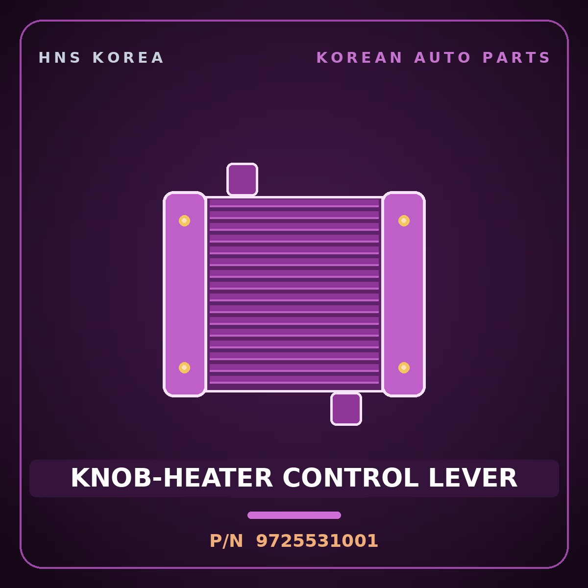 Genuine Mobis KNOB-HEATER CONTROL LEVER 9725531001 for Galloper 2000 HNS Parts Korea