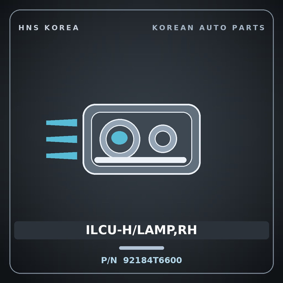 Genuine Mobis ILCU-H/LAMP,RH 92184T6600 for Genesis GV80 2024 HNS Parts Korea