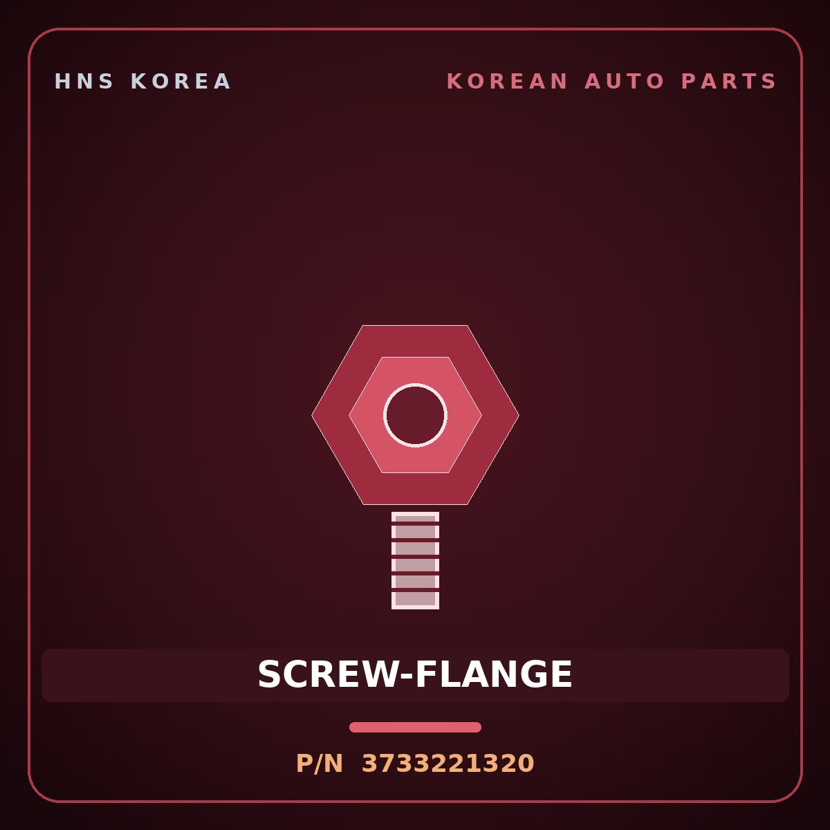 Genuine Mobis SCREW-FLANGE 3733221320 for Atos 1992 HNS Parts Korea