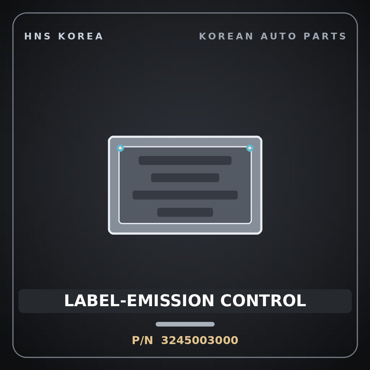 Genuine Mobis LABEL-EMISSION CONTROL 3245003000 for Accent 2011 HNS Parts Korea