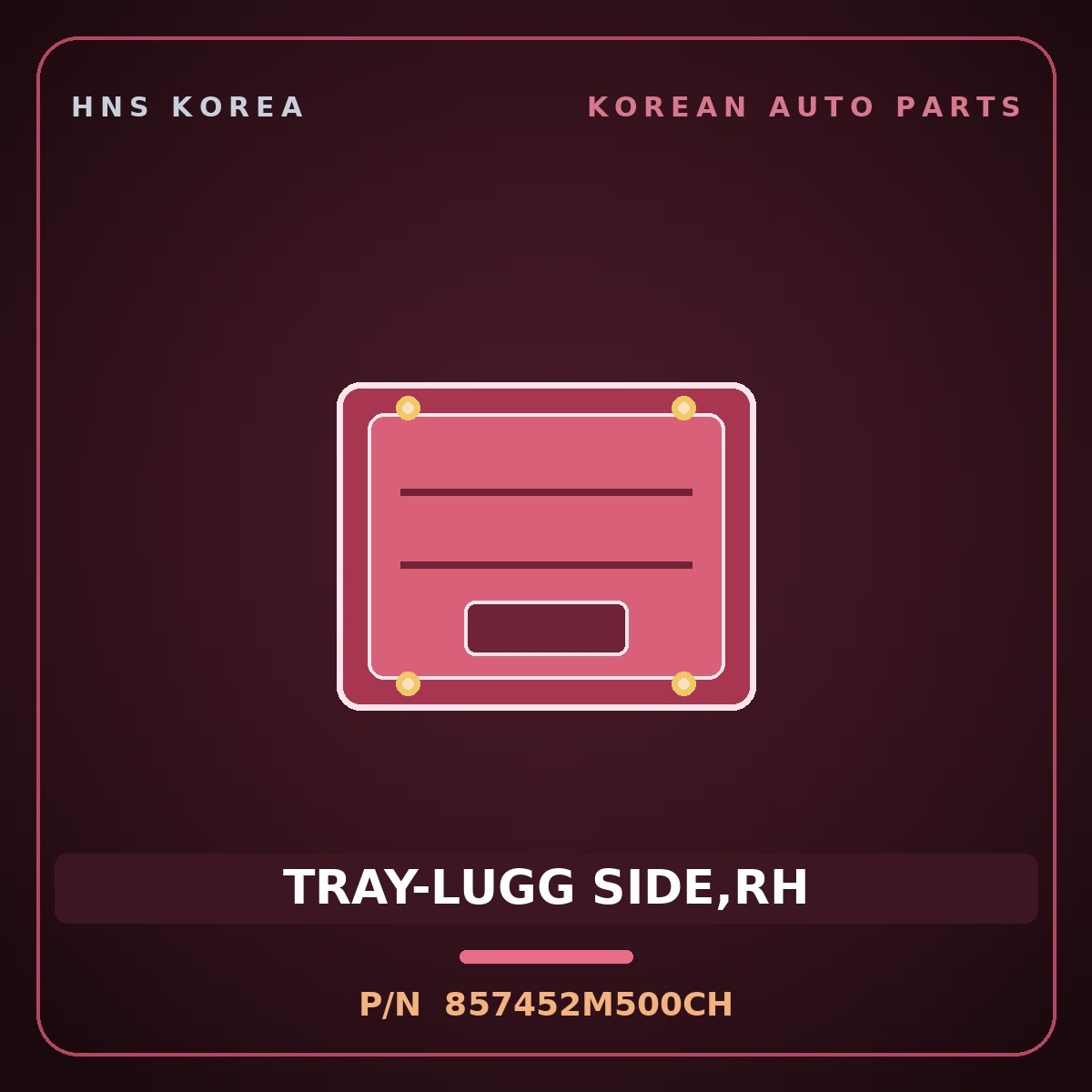 Genuine Mobis TRAY-LUGG SIDE,RH 857452M500CH for Genesis Coupe 2008 HNS Parts Korea