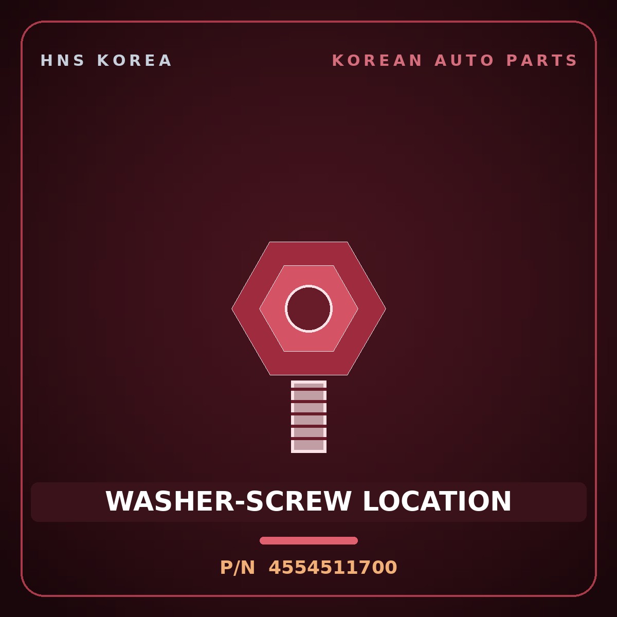 Genuine Mobis WASHER-SCREW LOCATION 4554511700 for Galloper 1995 HNS Parts Korea