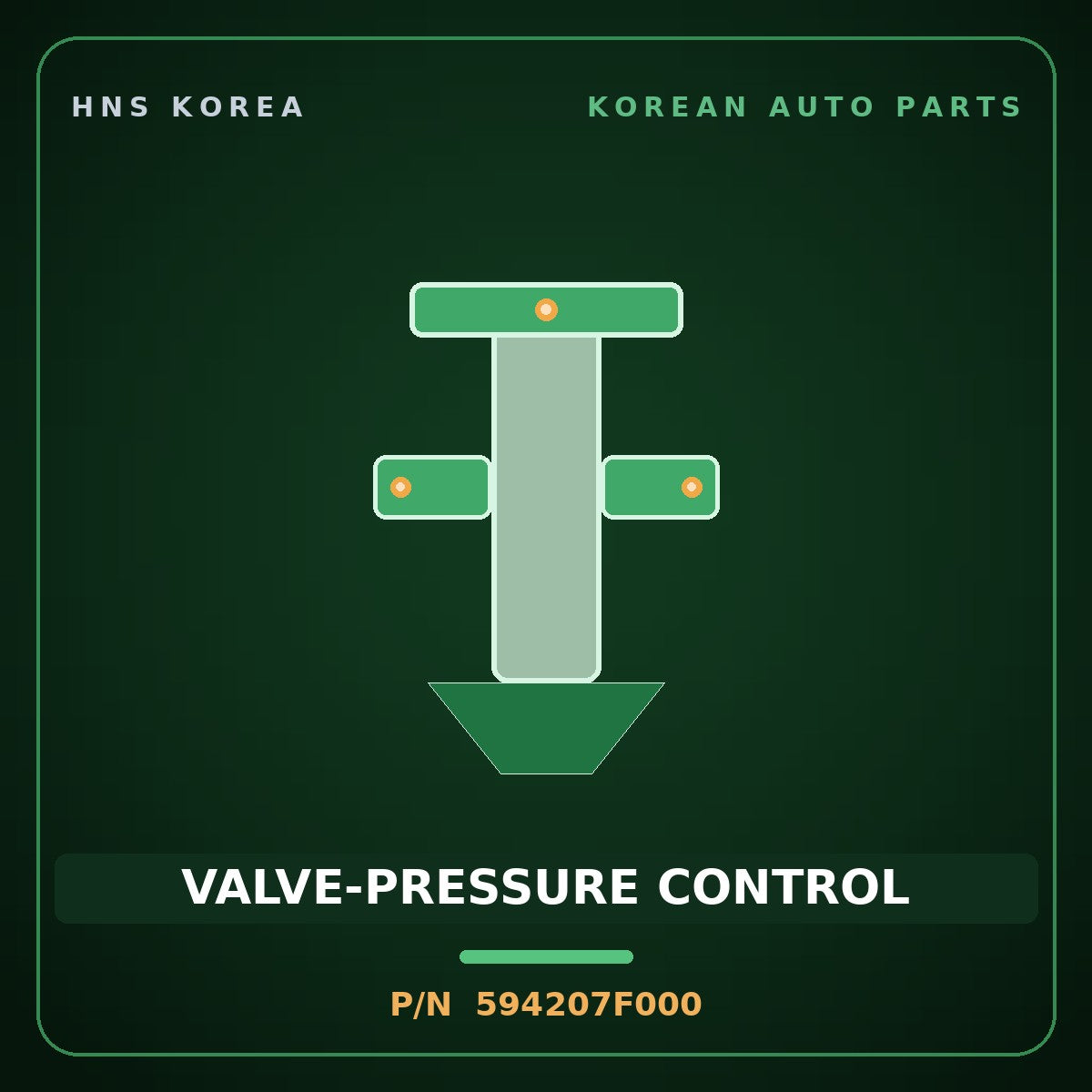 Genuine Mobis VALVE-PRESSURE CONTROL 594207F000 for 11-Ton Truck 1997 HNS Parts Korea