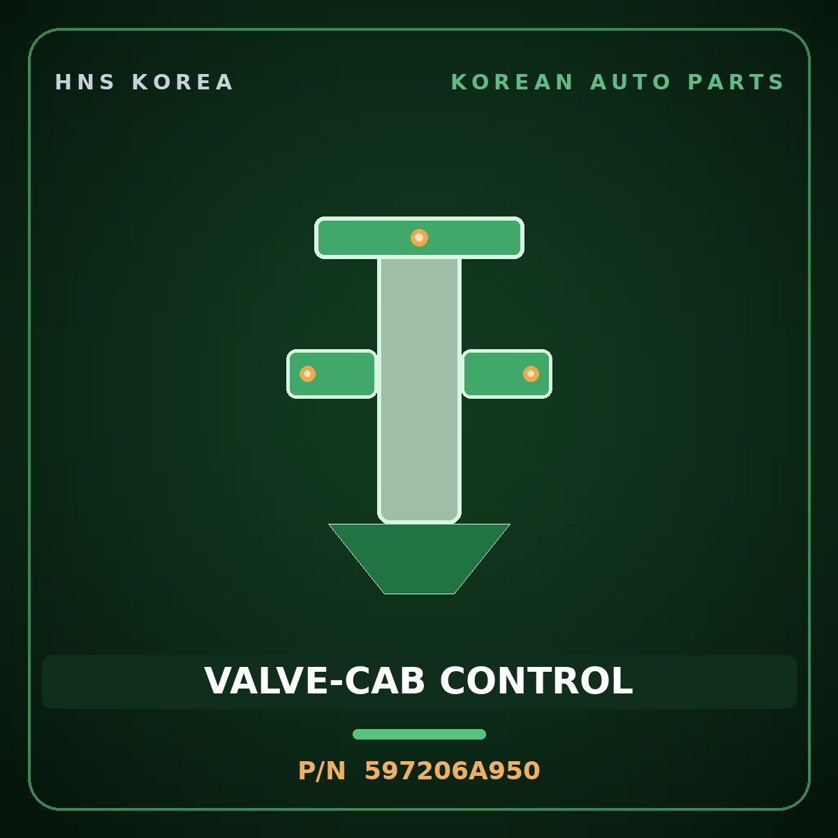 Genuine Mobis VALVE-CAB CONTROL 597206A950 for 11-Ton Truck 1997 HNS Parts Korea