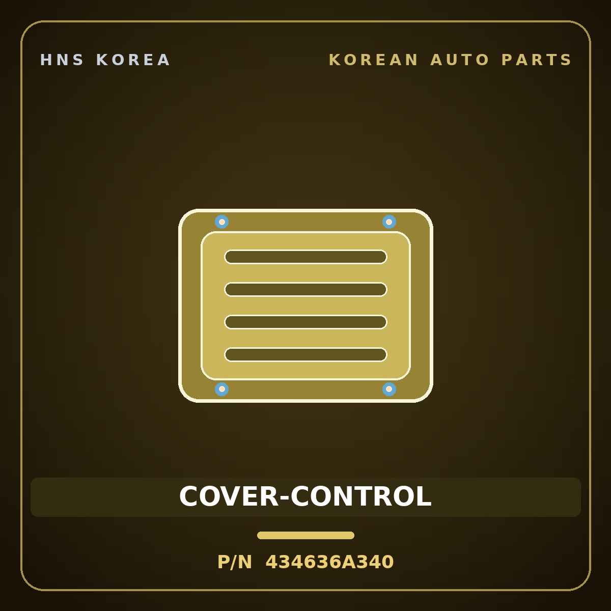 Genuine Mobis COVER-CONTROL 434636A340 for 5-Ton Truck 1995 HNS Parts Korea