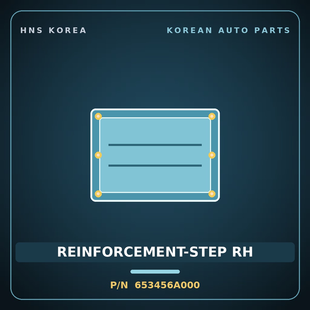 Genuine Mobis REINFORCEMENT-STEP RH 653456A000 for 5-Ton Truck 1997 HNS Parts Korea