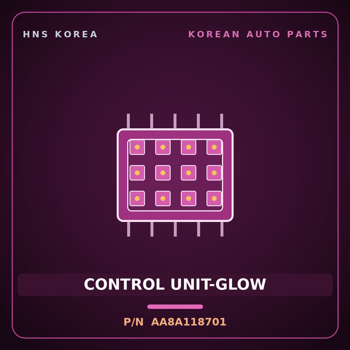 Genuine Mobis CONTROL UNIT-GLOW AA8A118701 for Power Combi 1998 HNS Parts Korea